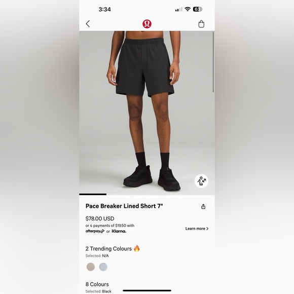 lululemon athletica Other - Lululemon Pace Breaker 7” Lined Short. Size XL